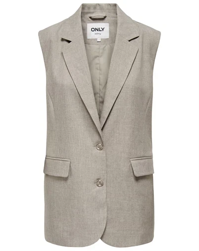Only - ONLLinda Oversize Waistcoat - Fungi/ Melange